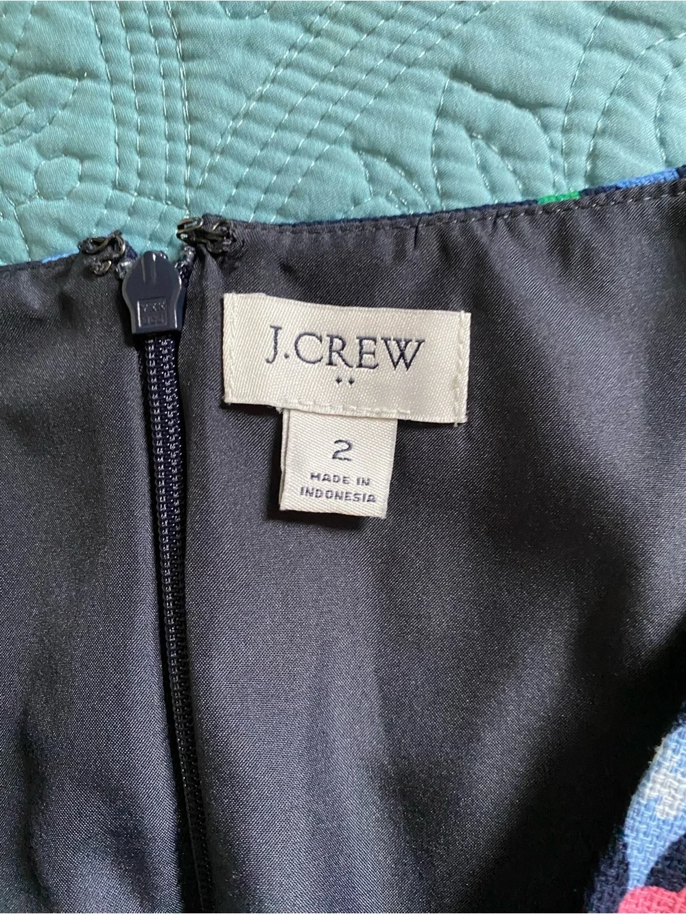 J. Crew Navy Floral Mini Dress with Pink & Green Bloom
